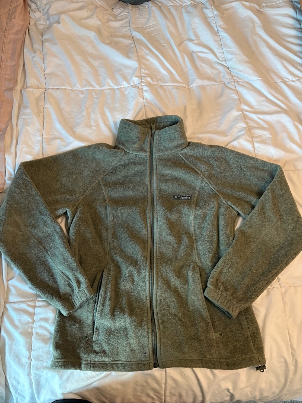 Columbia Olive Green Women's Full-Zip Teddy Fleece Jacket